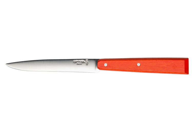 Couteau de table Opinel Bon App&eacute;tit Bois n&deg;125 lame 11cm en inox manche en charme mandarine