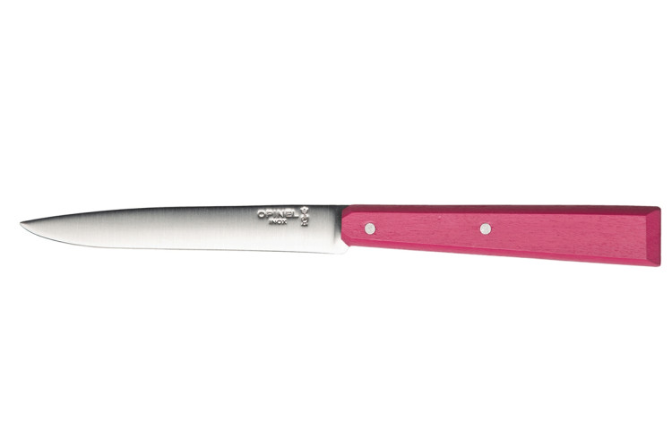 Couteau de table Opinel Bon Appétit Bois n°125 lame 11cm en inox manche en charme fuchsia
