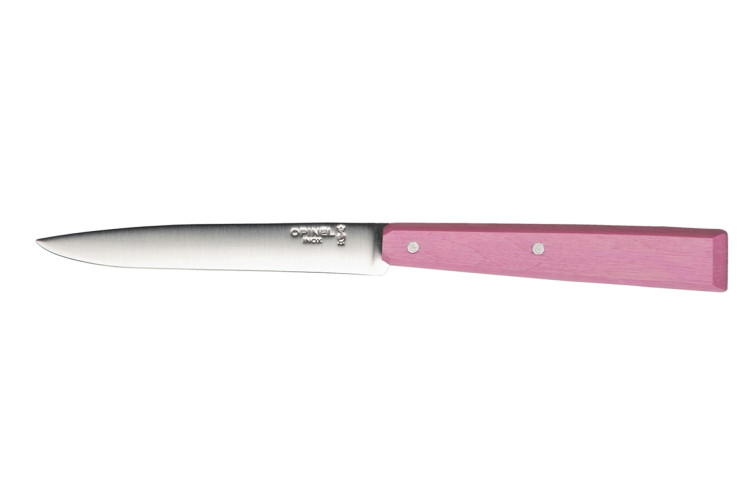 Couteau de table Opinel Bon App&eacute;tit Bois n&deg;125 lame 11cm en inox manche en charme rose