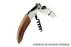 Tire-bouchon sommelier Ligne W Origine manche en chêne finition lie de vin