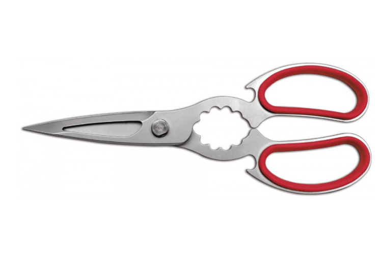 Ciseaux de cuisine Ambrogio Sanelli 21cm acier inoxydable manche rouge