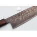 Couteau santoku 16,5cm japonais artisanal Nakamura Kaishin Ginsan Black Damas