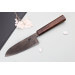 Couteau santoku 16,5cm japonais artisanal Nakamura Kaishin Ginsan Black Damas