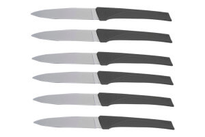 Coffret 6 couteaux Kiana de table lame inox 10,4cm manche gris anthracite