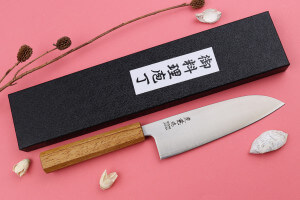 Couteau santoku japonais artisanal Wusaki Migaki G3 16,5cm