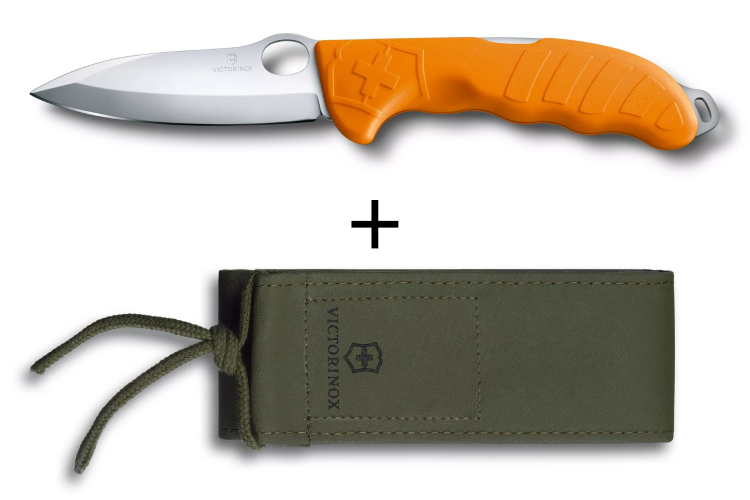 Couteau pliant Victorinox Hunter Pro M One Hand manche polyamide orange 13,6cm + &eacute;tui toile kaki