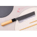 Couteau nakiri 16,5cm japonais artisanal Hinoura Mutsumi Ajikataya Black Nashiji