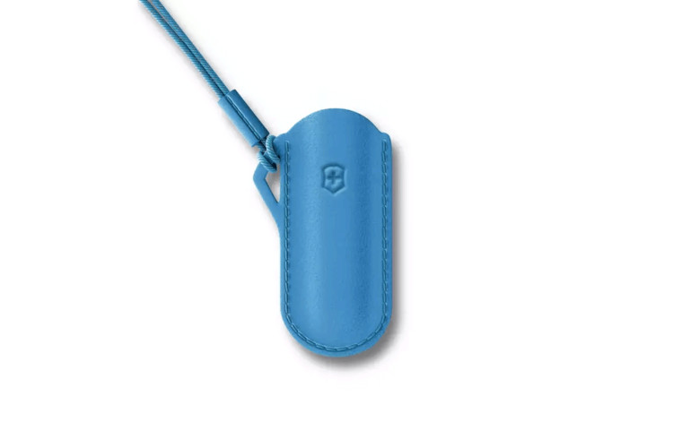 Etui cuir bleu Victorinox Summer Rain pour couteaux suisses 7cm