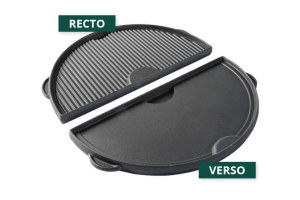 Demi-plancha réversible en fonte pour Big Green Egg Large