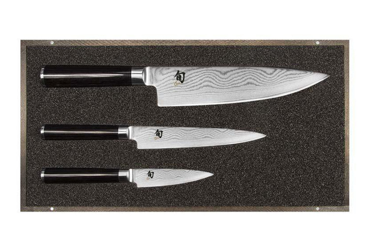 Coffret 3 couteaux japonais Kai Shun Damas