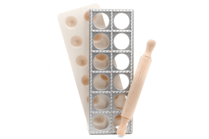 Planche à raviolis Gefu Tasca rectangulaires en polymère avec rouleau en bois