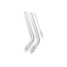 Set de 4 pailles courbées Gefu Future en verre transparent 23cm + brosse