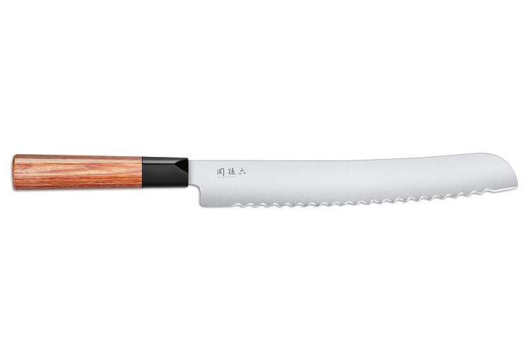 Couteau &agrave; pain japonais Kai Seki Magoroku Redwood 22,5cm