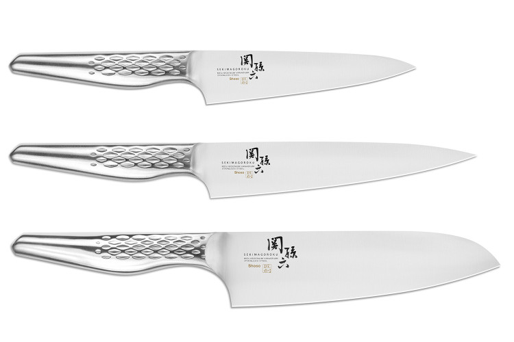Set 3 couteaux Kai Seki Shoso Office + Universel + Santoku