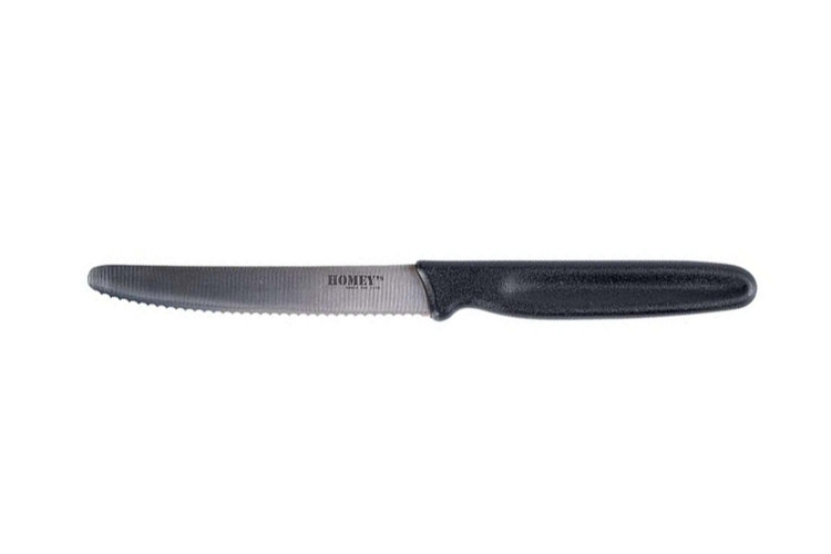 Couteau de cuisine universel Homey's M&ouml;lti SVART lame crant&eacute;e 11cm