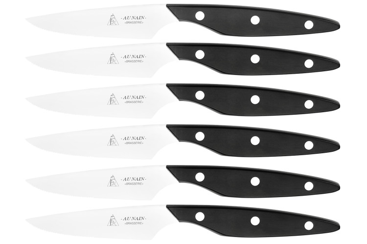 Coffret 6 couteaux de table Au Nain Brasserie microdent&eacute;s
