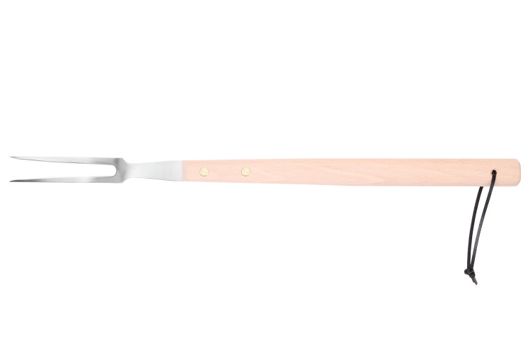 Fourchette à viande baïonnette pour barbecue Au Nain 48cm en hêtre