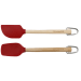 Set de 2 spatules Kitchen Aid en bois de bouleau et silicone rouge