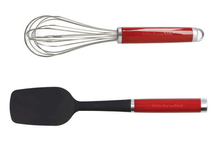 Set de 2 ustensiles de cuisine Kitchen Aid - Fouet inox et spatule silicone