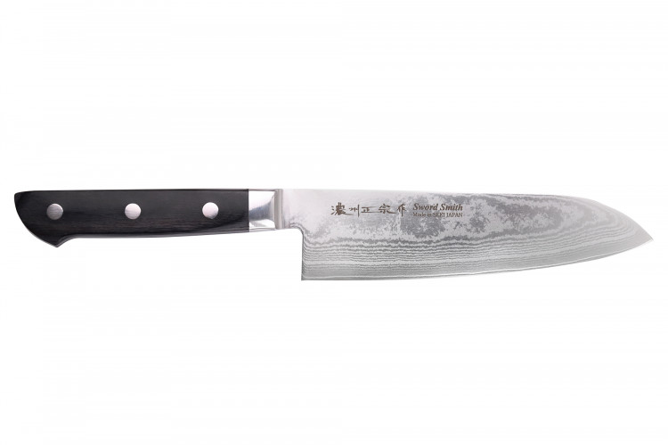 Couteau santoku 18cm japonais Satake Noshu Masamune Saku damas 69 couches