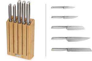 Bloc de 5 couteaux Joseph Joseph Elevate Steel Knives en bambou