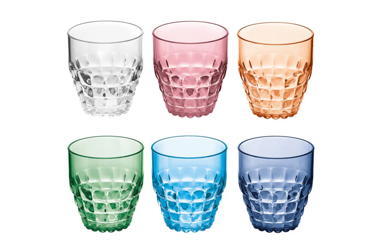 Set de 6 verres multicolore Guzzini Tiffany en acrylique 350ml