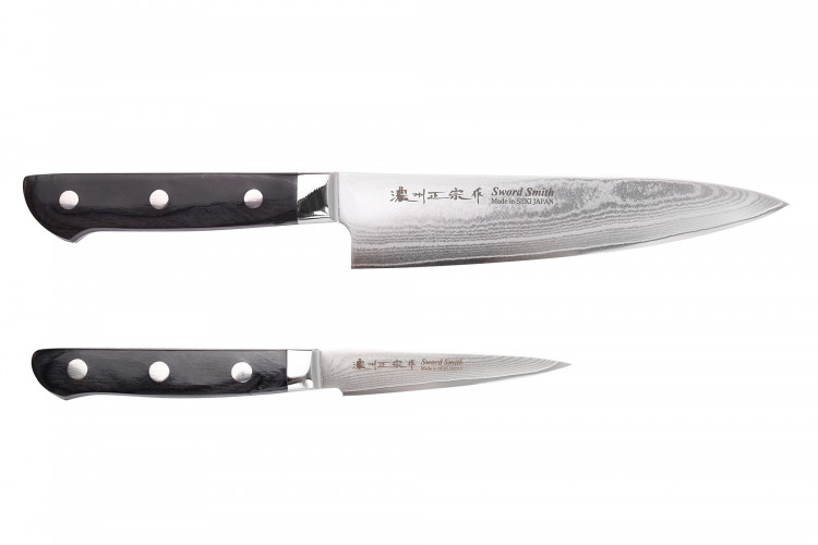 Coffret 2 couteaux Satake damas 69 couches chef + office