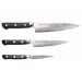Coffret de 3 couteaux Satake damas 69 couches chef + universel + office