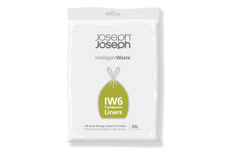Set de 20 sacs-poubelles 30L Joseph Joseph IW6 transparent avec cordon de serrage
