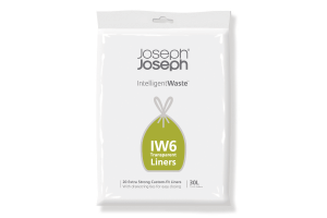 Set de 20 sacs-poubelles 30L Joseph Joseph IW6 transparent avec cordon de serrage