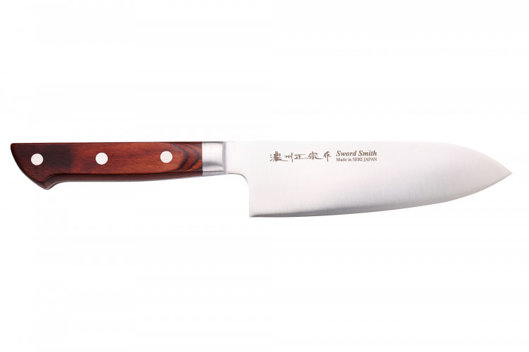 Couteau santoku 17cm japonais Brown Pakkawood