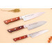 Coffret 3 couteaux japonais Satake Brown Pakkawood chef + santoku + office