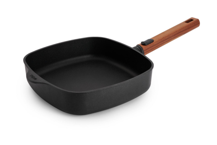 Po&ecirc;le carr&eacute;e Woll Diamond QXR Eco Logic en fonte d'aluminium manche amovible bois