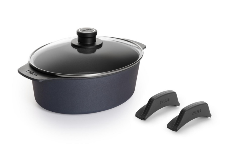 Cocotte ovale Woll Diamond Lite en fonte d'aluminium + anses amovibles polym&egrave;re