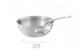 Sauteuse évasée bombée Mauviel M'Urban3 en inox avec poignée fixe