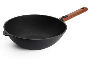 Wok Woll Diamond QXR Eco Logic en fonte d'aluminium manche amovible bois