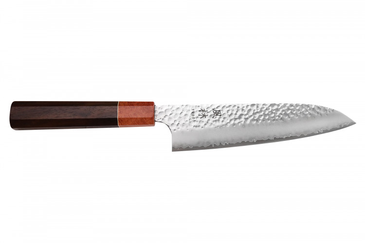 Couteau santoku 17cm japonais artisanal Yuzo Akira Tsuchime VG10