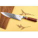 Couteau de chef 20cm Kutoyama damas manche pakka et anneaux acrylique