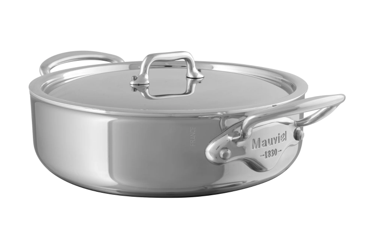 Rondeau Mauviel M'Urban4 en fonte d'inox avec couvercle en inox compatible induction