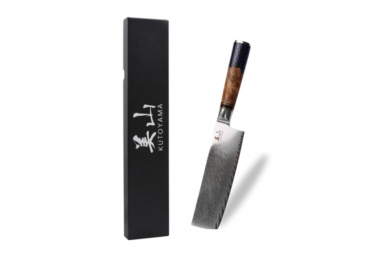 Couteau nakiri 17cm Kutoyama damas manche nid d'abeille