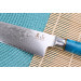 Couteau de chef 20cm Kutoyama damas manche résine bleue