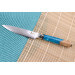 Couteau universel 12cm Kutoyama damas manche résine bleue