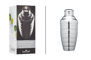 Shaker à cocktail BarCraft en acier inox 500ml + livret de recettes