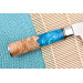 Couteau de chef 20cm Kutoyama damas manche résine bleue