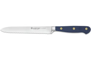 Couteau à saucisson Wusthof Classic Colour Wild Blueberry forgé lame crantée 14cm