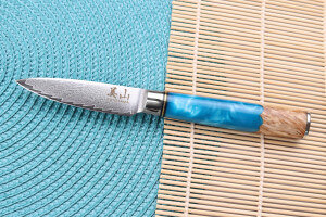 Set de 3 couteaux Kutoyama damas Azur chef + universel + office