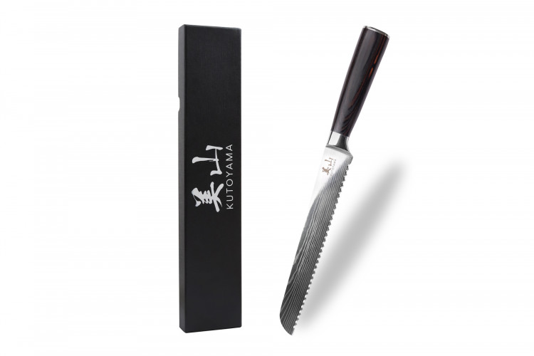 Couteau &agrave; pain 20cm Kutoyama Black Pakka