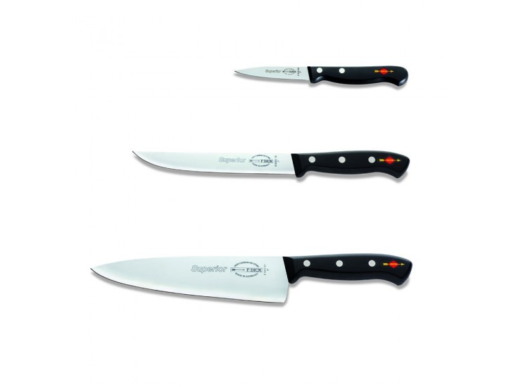 Coffret de 3 couteaux de cuisine pro DICK SUPERIOR chef+universel+office