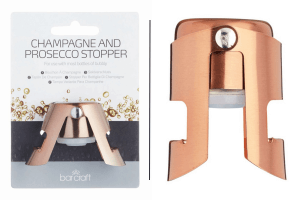 Bouchon à champagne Barcraft en acier inoxydable finition cuivrée