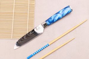 Couteau santoku 12cm Kutoyama Blue Wave